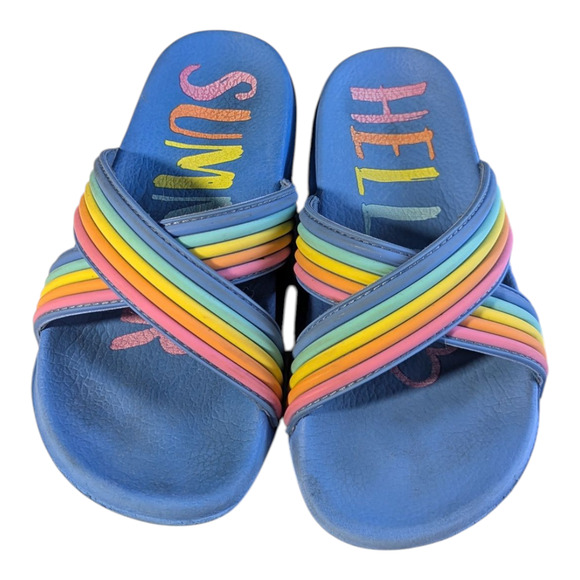 Wonder Nation - Girls Puff Slide Sandals - Hello Summer - Slip Ons -Size 13-1 - Picture 4 of 6